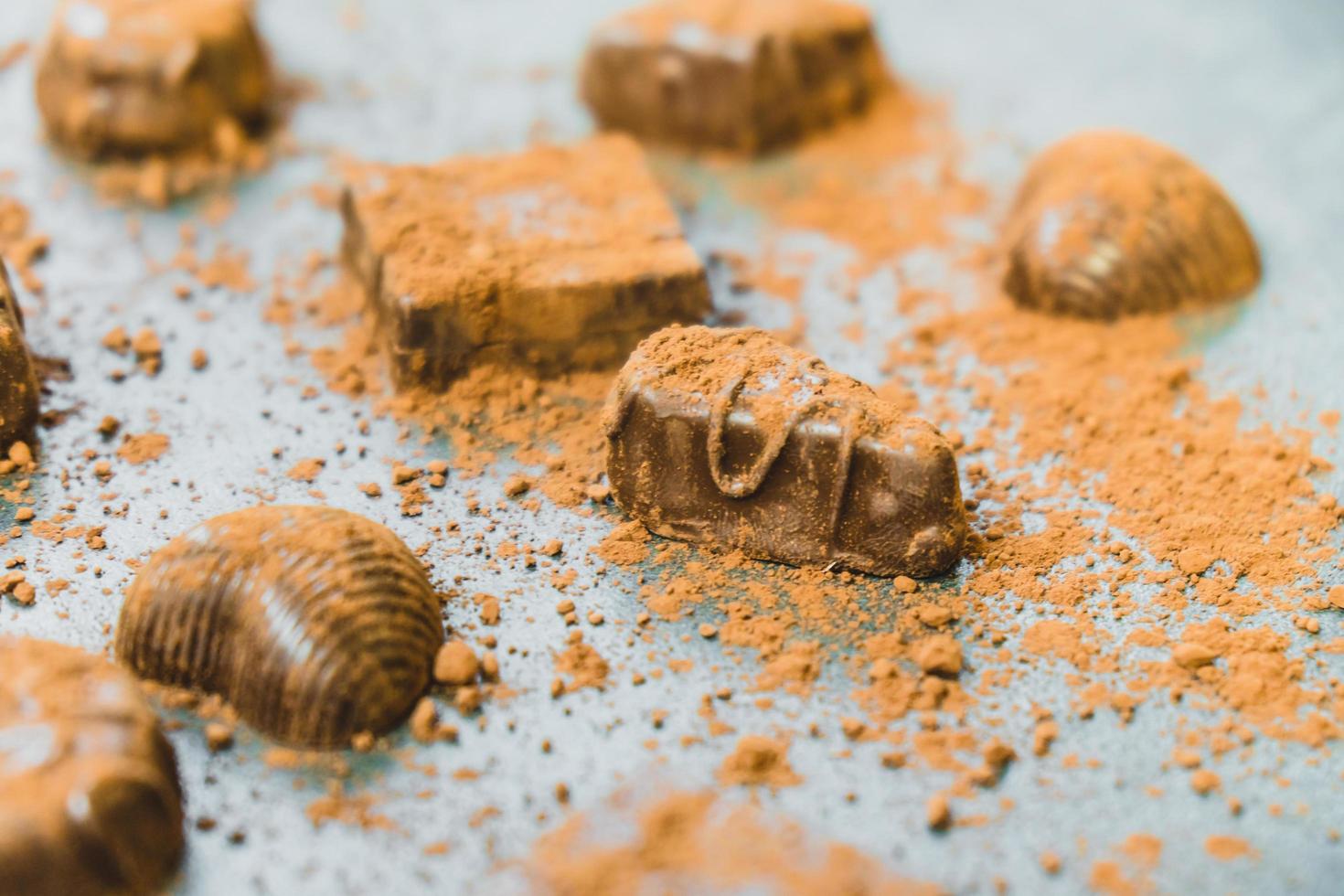 sobremesa doce com chocolate amargo foto