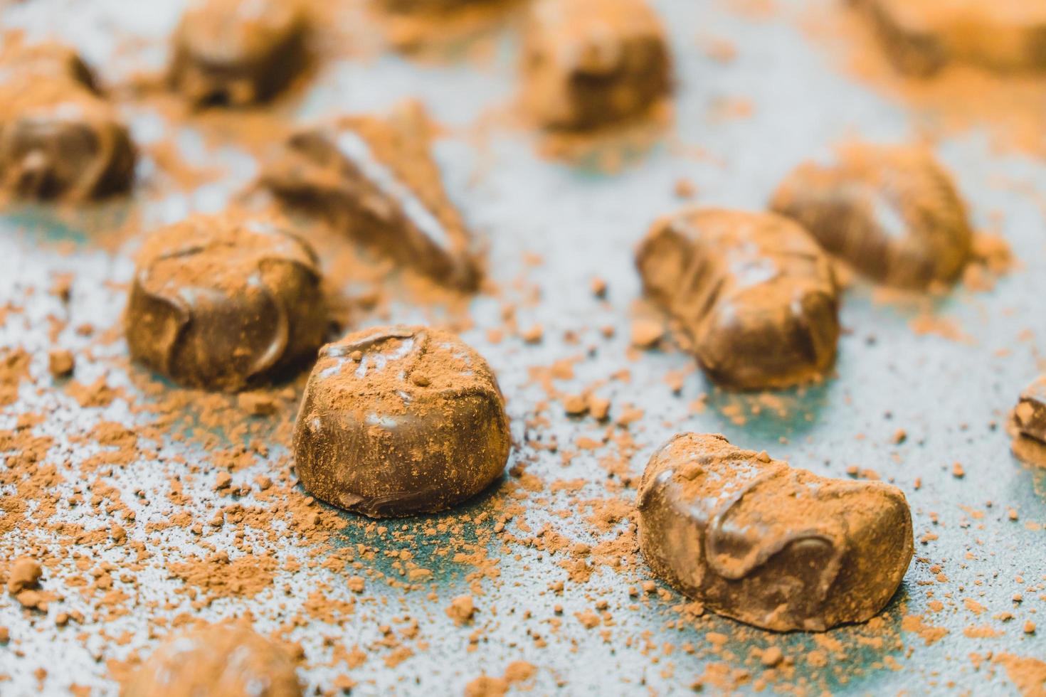 sobremesa doce com chocolate amargo foto