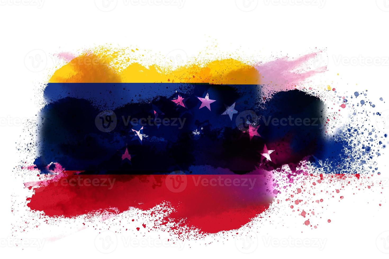 Venezuela aguarela pintado bandeira foto