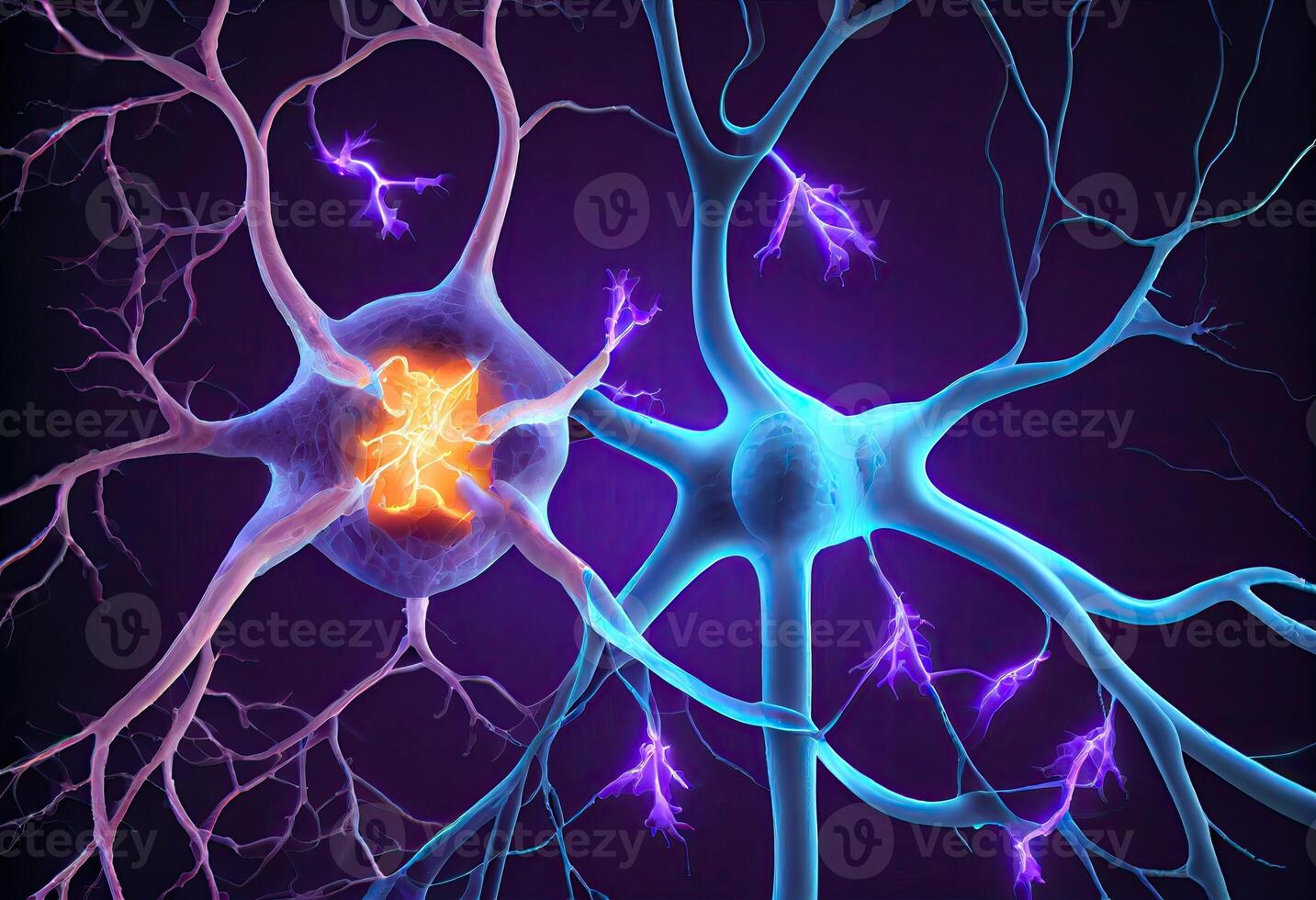 neuronal e optogenética estimulação. gerar ai. foto