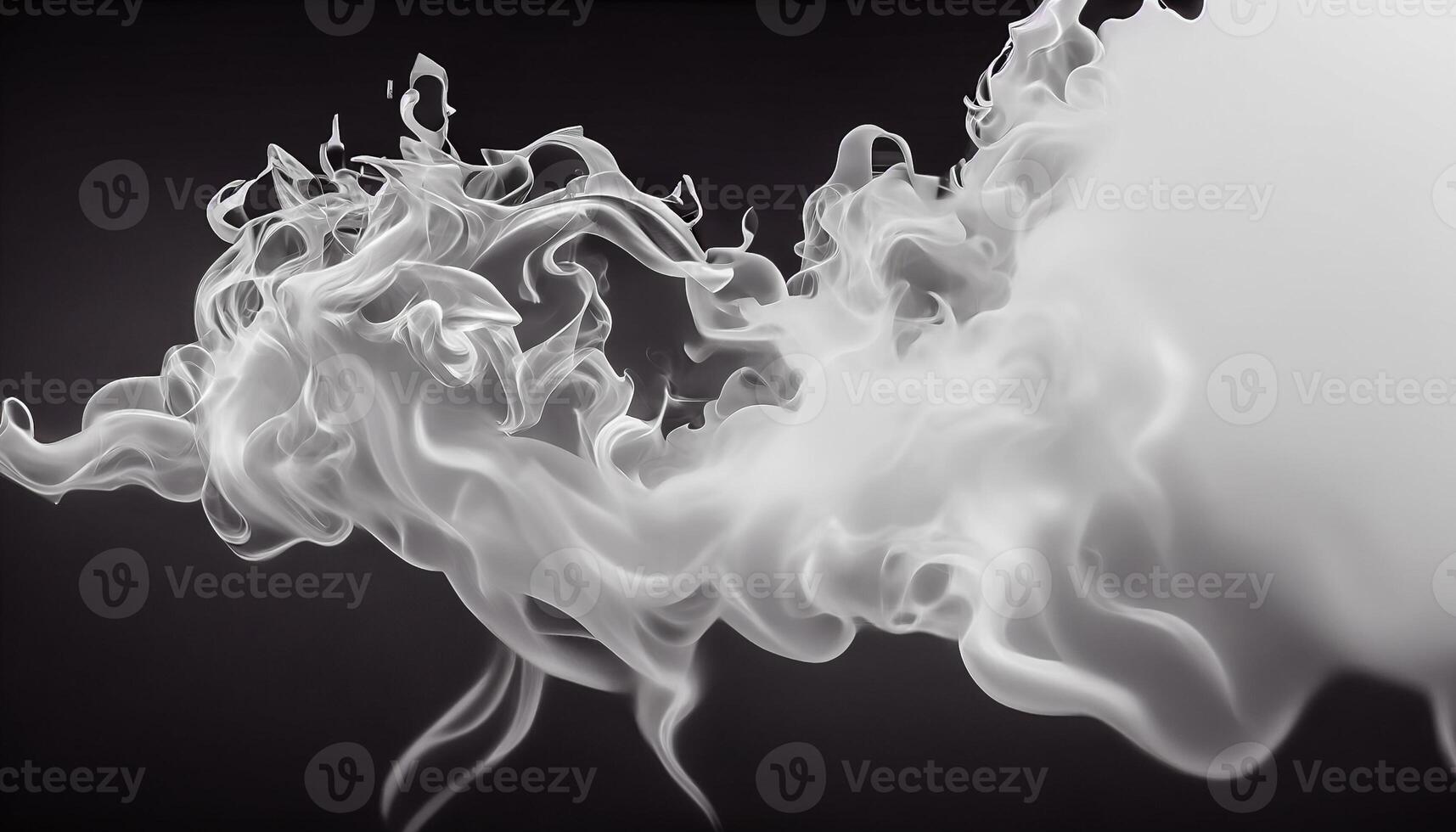 generativo ai ilustração do branco curva névoa, fumaça, nuvens, fogo e Sombrio fundo com Holofote. abstrato ilustração arte. padronizar textura, usar para de Anúncios, poster e modelo, negócios.digital arte foto
