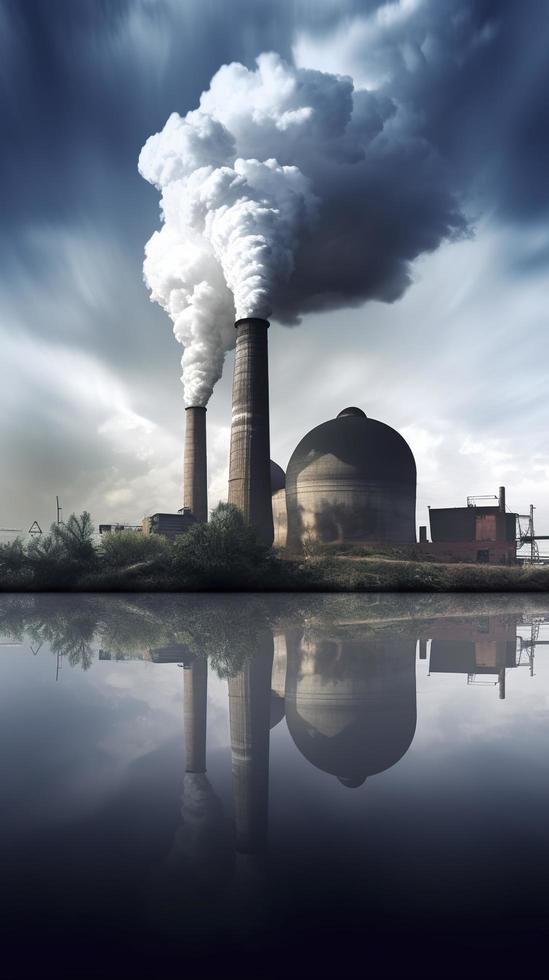 livre foto clima mudança com industrial poluição, gerar ai