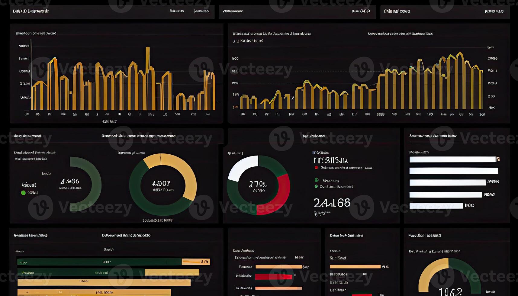 analista trabalhando em o negócio analytics painel de controle gerado ai foto