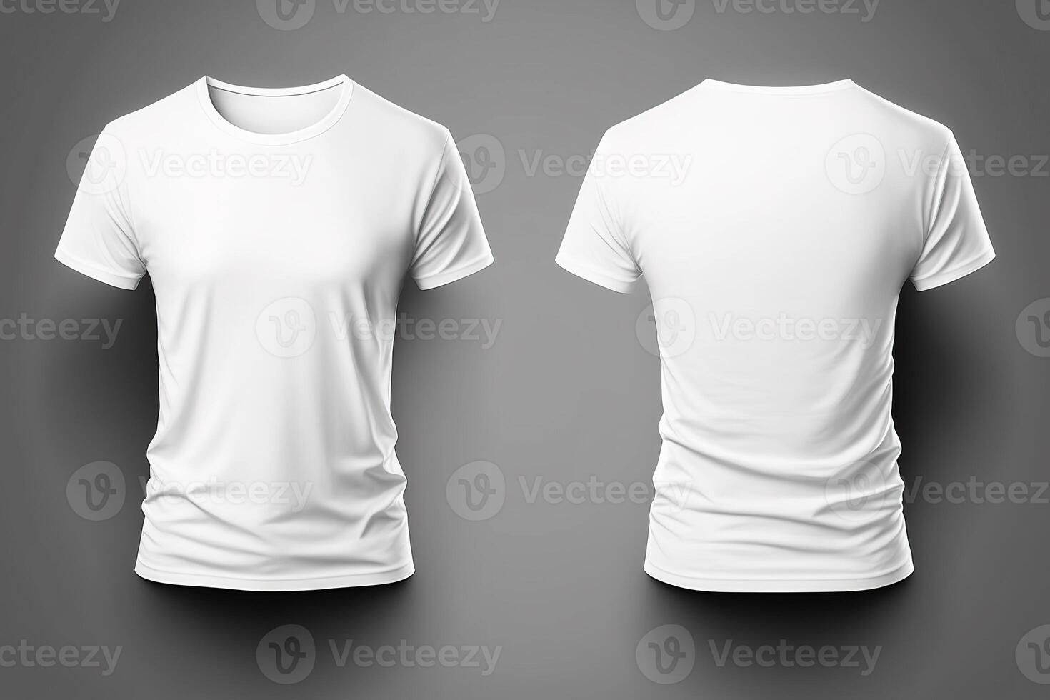 foto realista masculino branco Camisetas com cópia de espaço, frente e costas visualizar. ai gerado