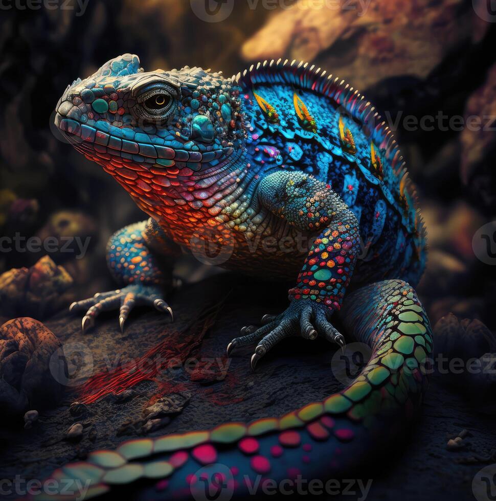 colorida tropical lagarto. generativo ai foto