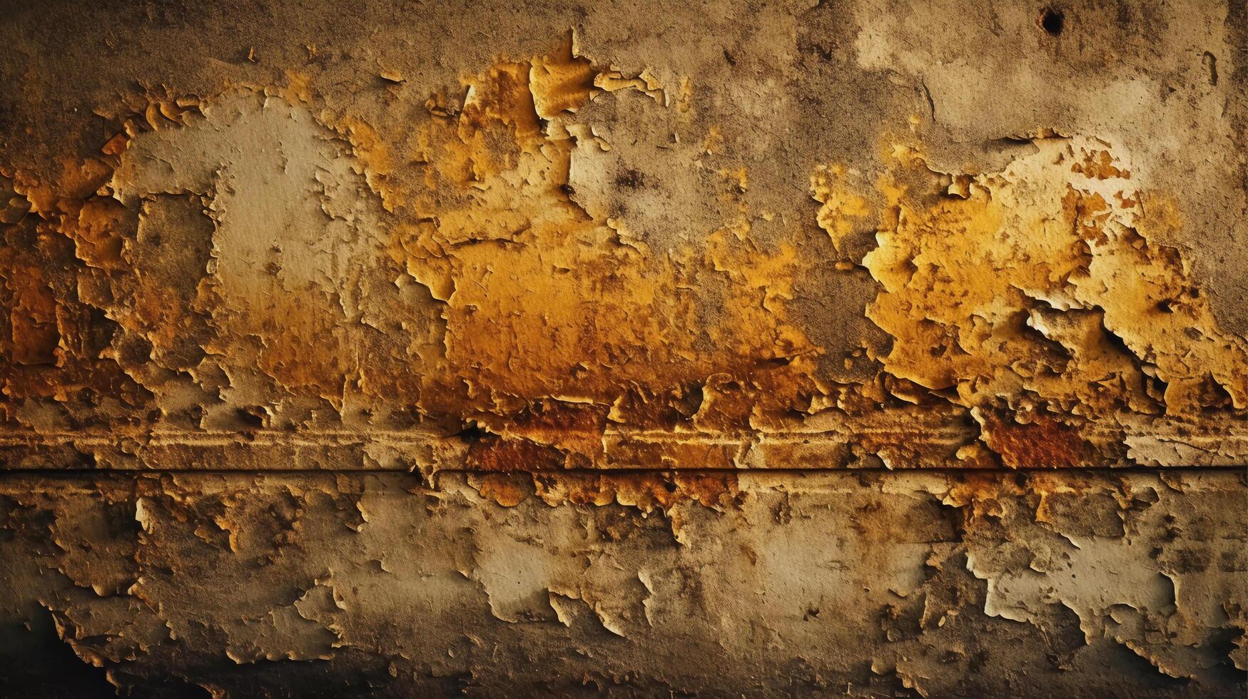 vintage concreto textura fundo, alta qualidade detalhes imagem, uma detalhado imagem do uma resistido concreto parede revelador ouro acentos durante a dourado hora ai gerado foto