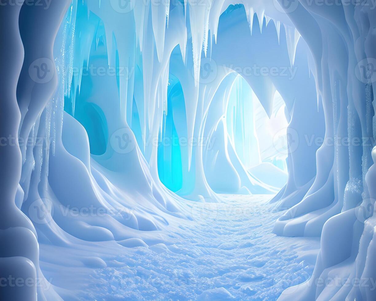 fantasia cavernas do gelado abstração profundo baixa de ai gerado foto