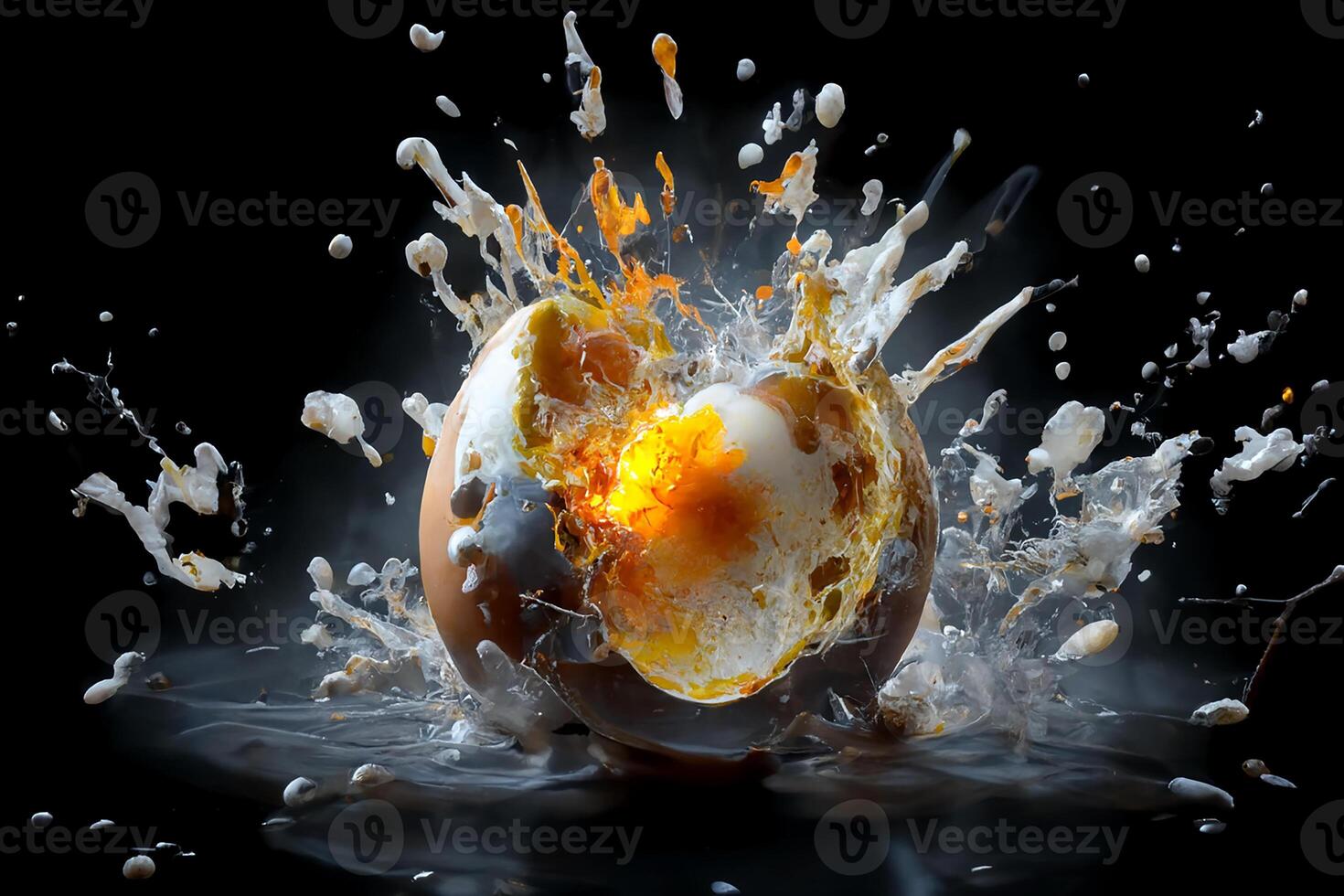 quebrado ovo, explodiu ovo, Páscoa ovo. generativo ai foto