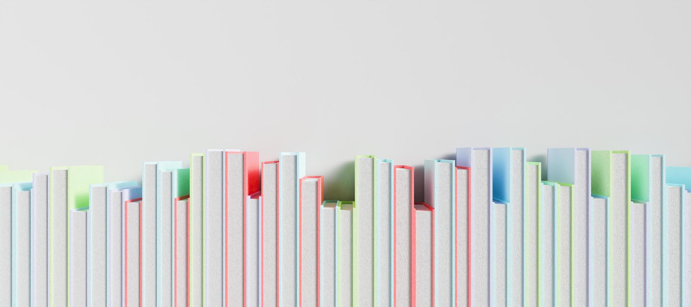 faixa de uma fileira de livros coloridos foto