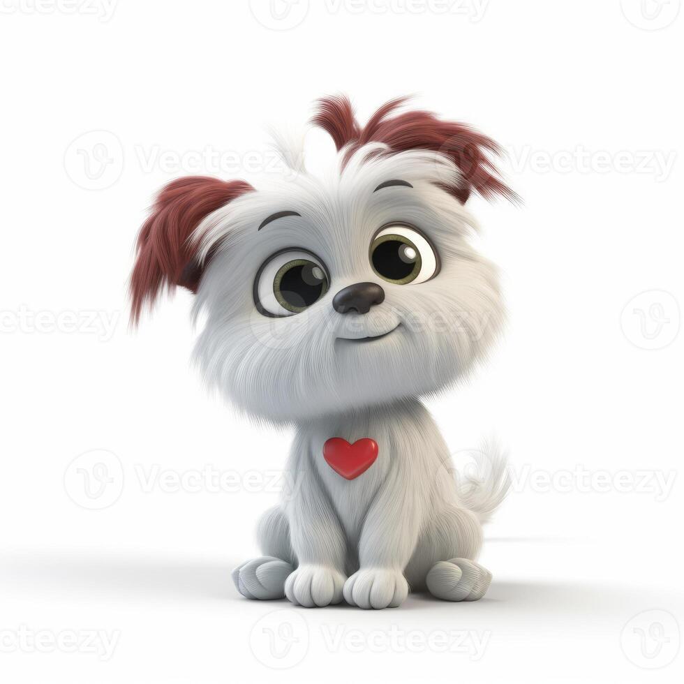 yorkshire terrier fofa com pequeno coração generativo ai foto