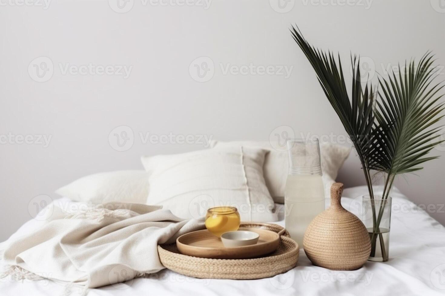 ai gerado interior quarto Visão com boho estético foto