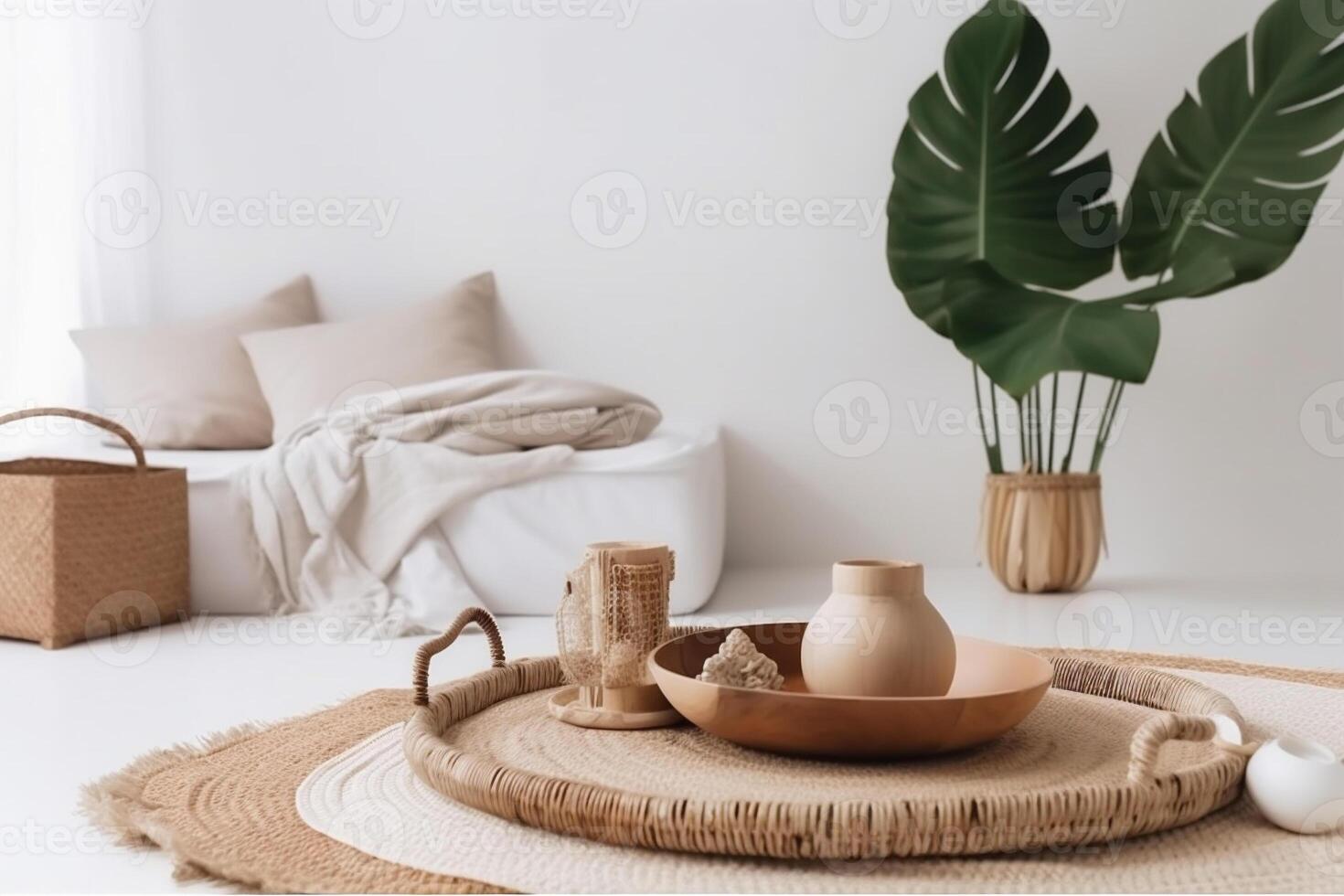 ai gerado dentro de casa quarto dentro boho estilo foto