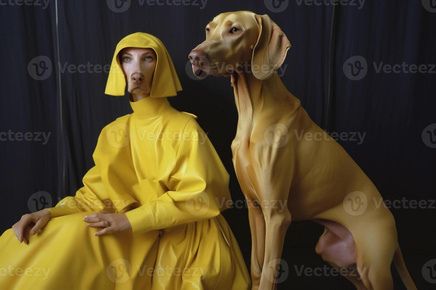 ai gerado weimaraner cachorros dentro futurista estilo foto