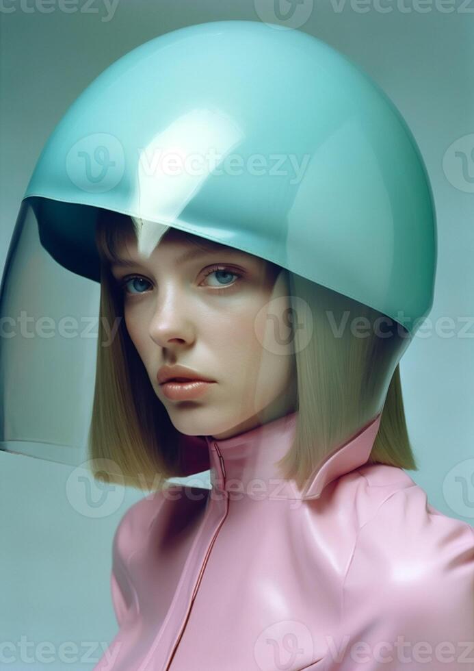 ai gerado mulher dentro futurista estilo foto