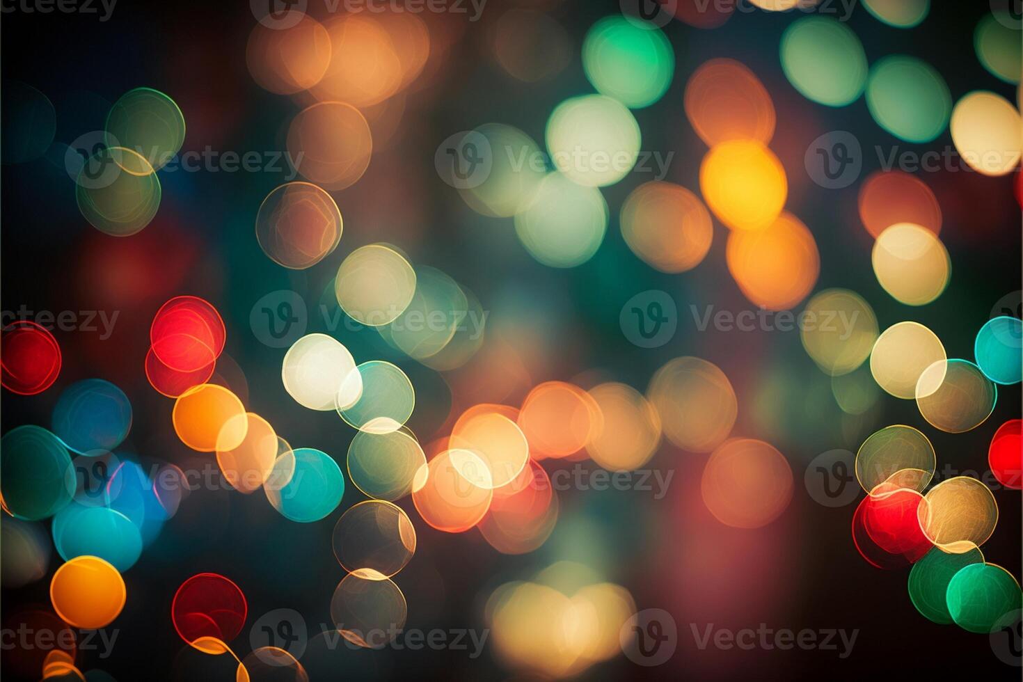 Natal luzes bokeh fundo rico cores. generativo ai foto