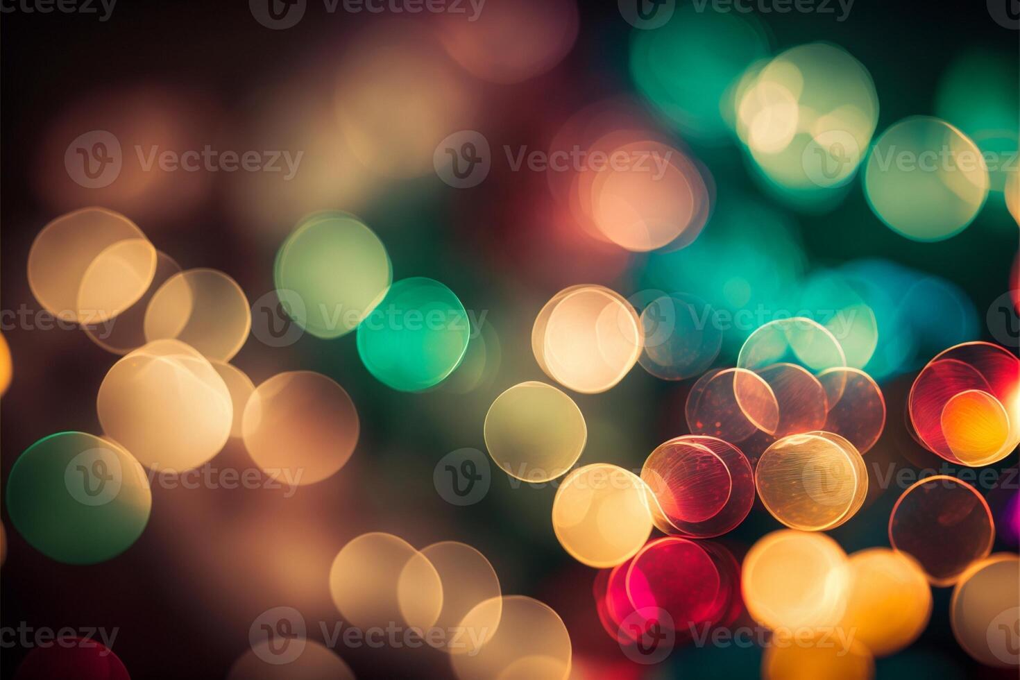 Natal luzes bokeh fundo rico cores. generativo ai foto