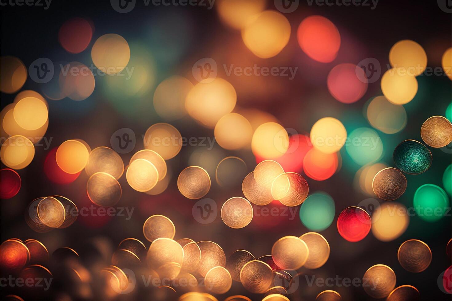 Natal luzes bokeh fundo rico cores. generativo ai foto