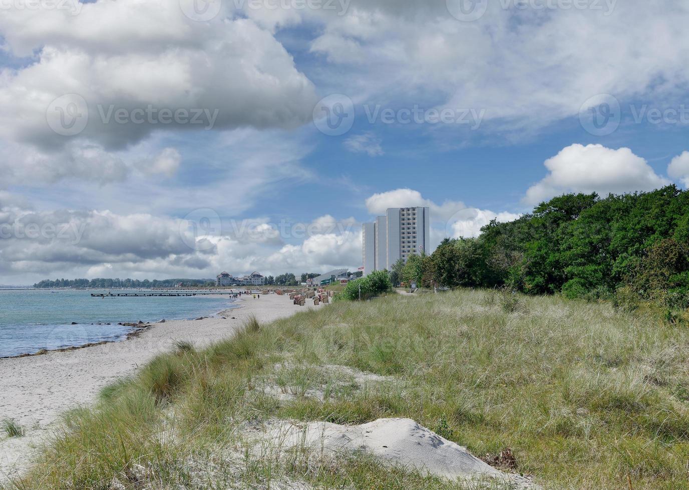 Visão para Burgtiefe em Fehmarn, Báltico mar, schleswig-holstein, alemanha foto