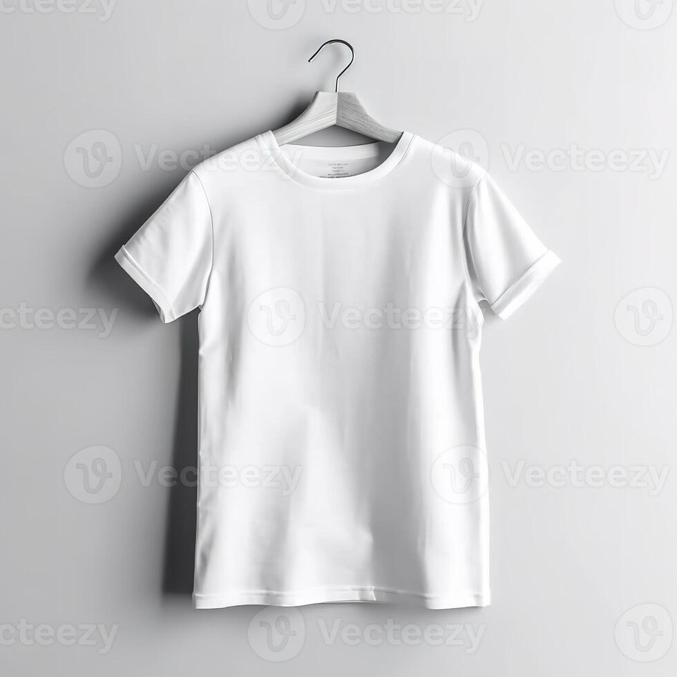 em branco branco t camisa tee para brincar ilustração com generativo ai foto