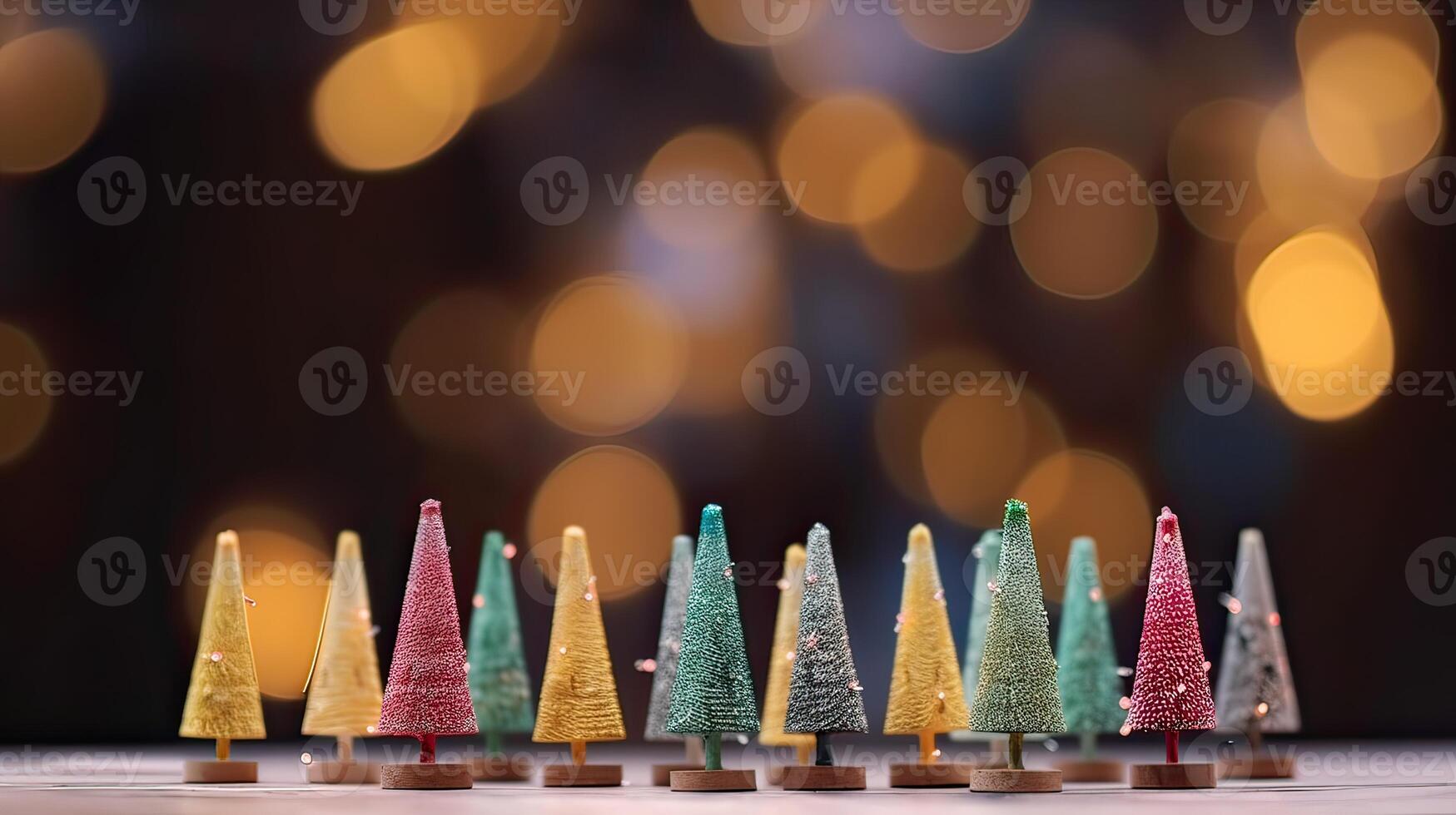 Natal árvore decoração em de madeira fundo. generativo ai. foto