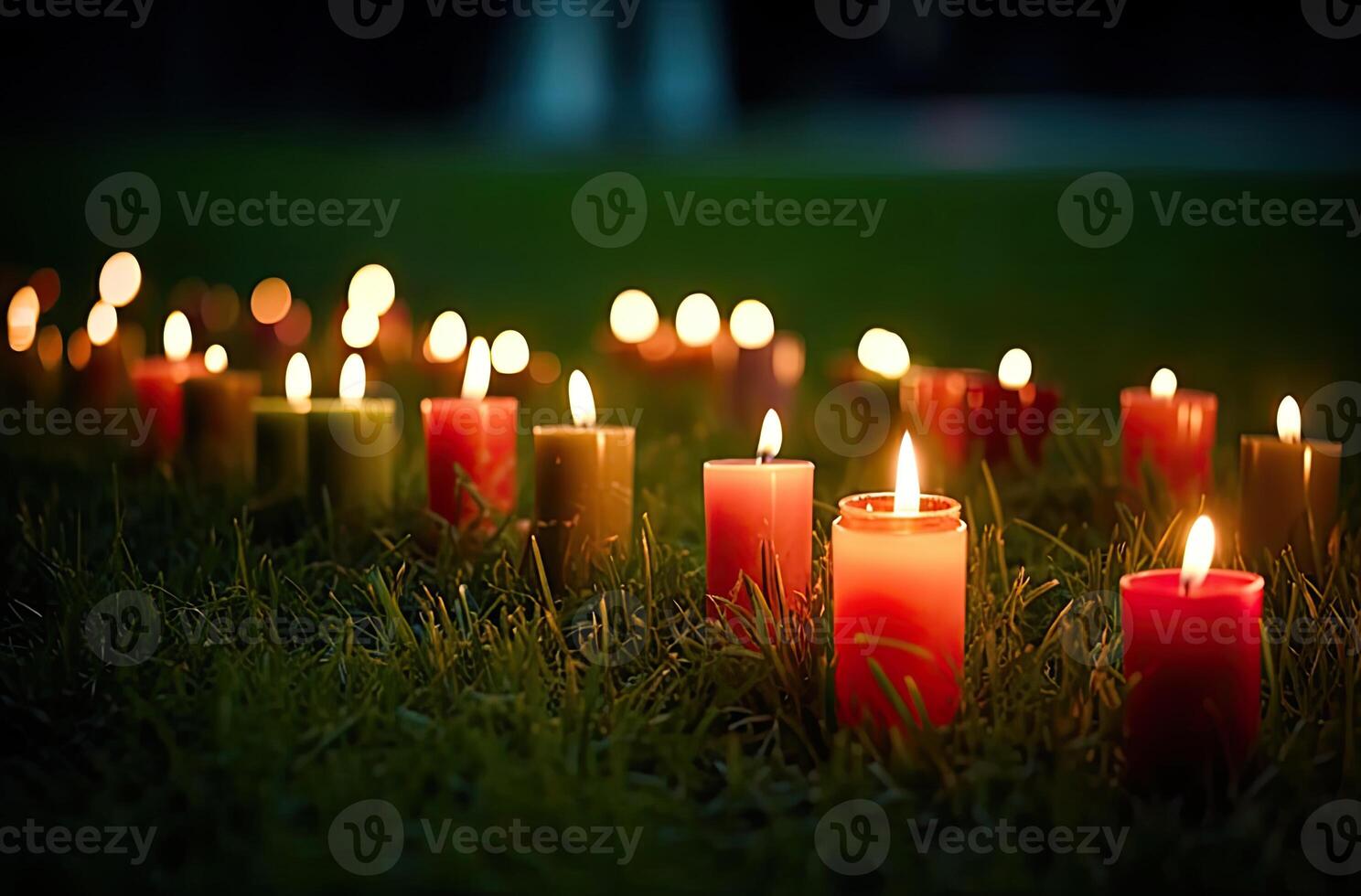 advento vela, abeto árvore galhos e feriado decorações dentro neve contra luz festão fundo. Natal cartão. generativo ai. foto