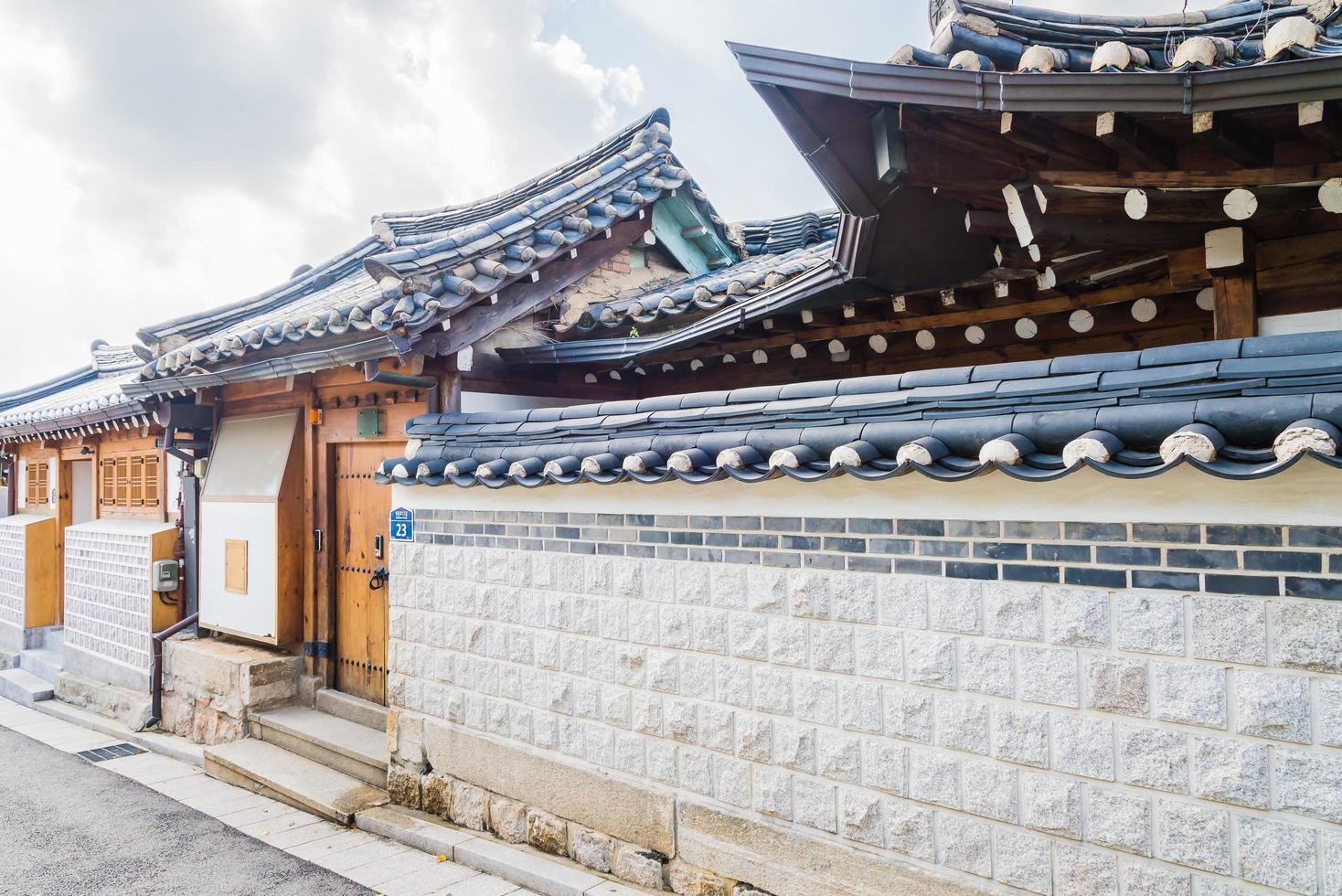 Aldeia Bukchon Hanok na Coréia foto