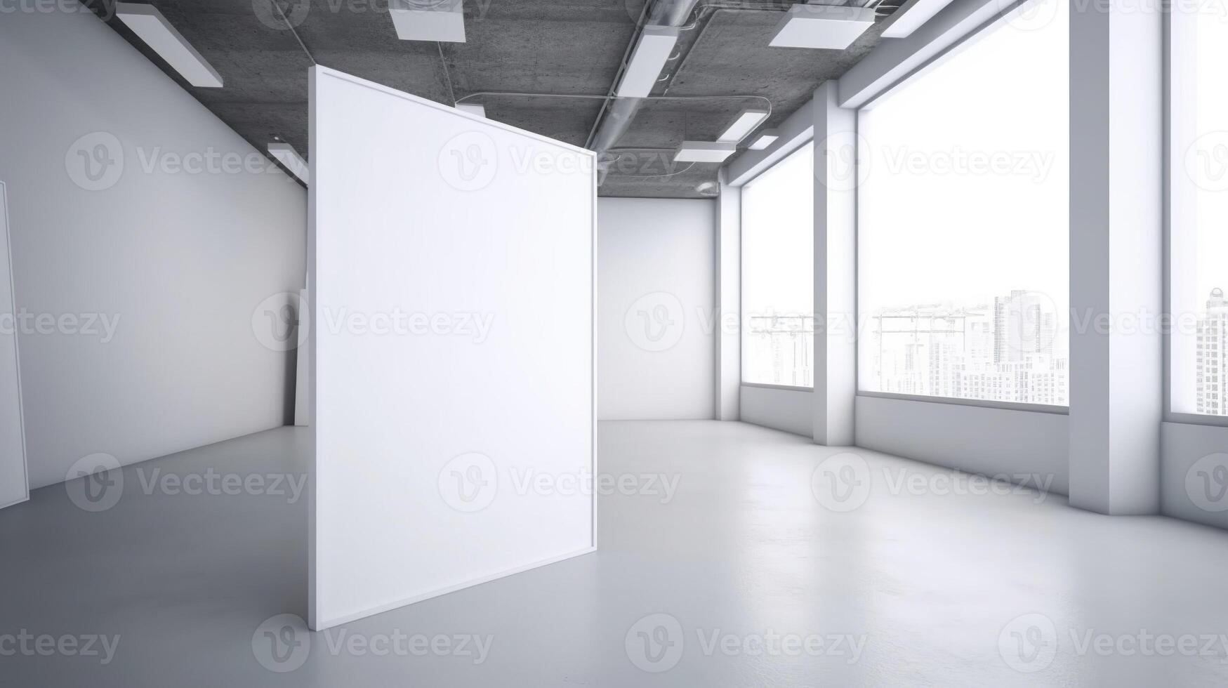 generativo ai, realista branco poster zombar acima em branco em minimalista fundo, obra de arte modelo foto