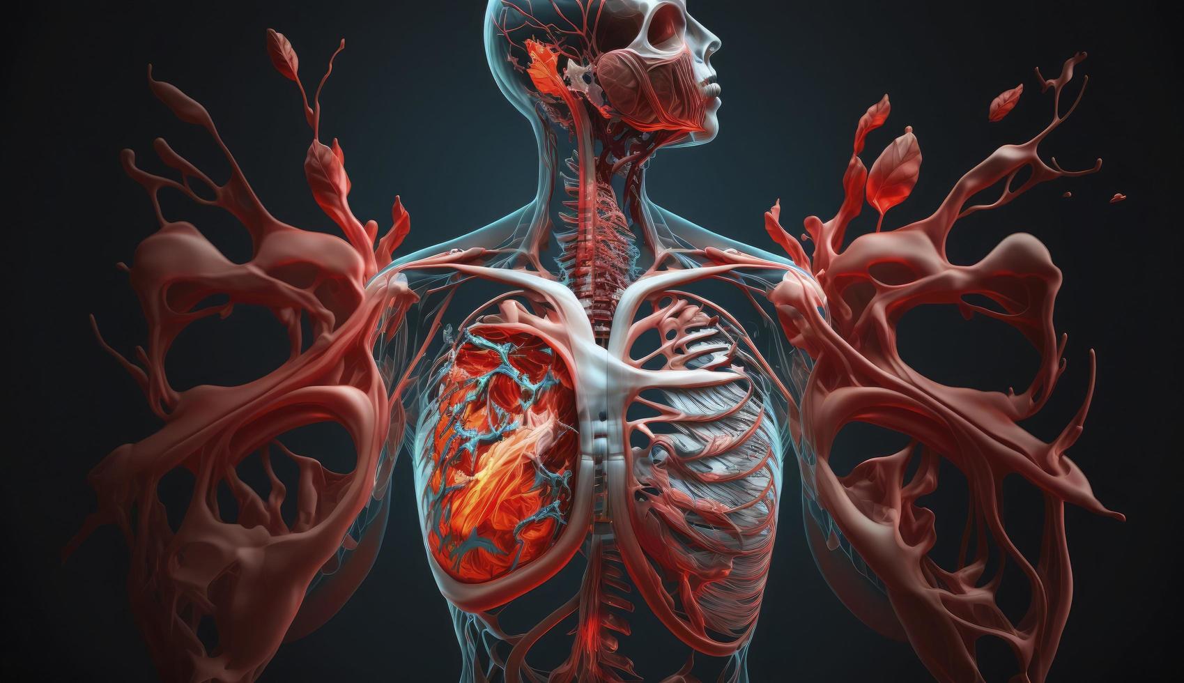 3d rendido medicamente preciso ilustração do pulmão Câncer, pulmão Câncer diagnóstico e humano pulmões doença. pulmão Câncer ou pneumonia, anatomia, cuidados de saúde ou remédio conceito , gerar ai foto