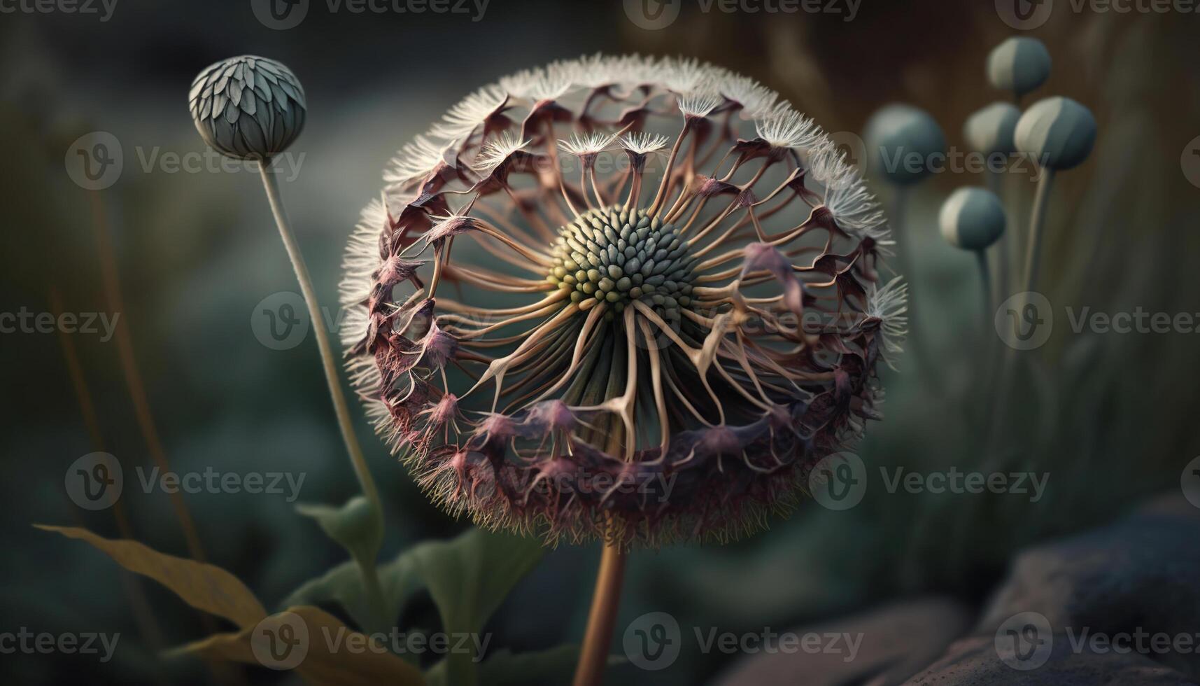 pusteblume, dente de leão desaparecido, generativo ai foto