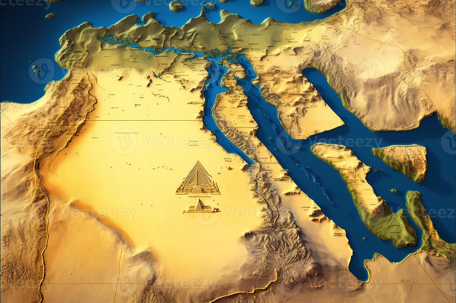 mapa do antigo Egito. generativo ai foto