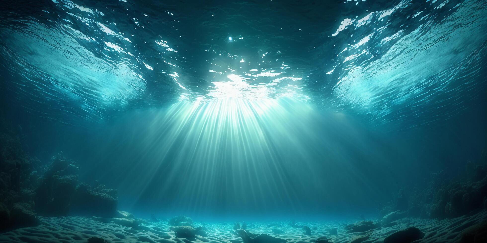 a azul embaixo da agua mar com ai gerado. foto