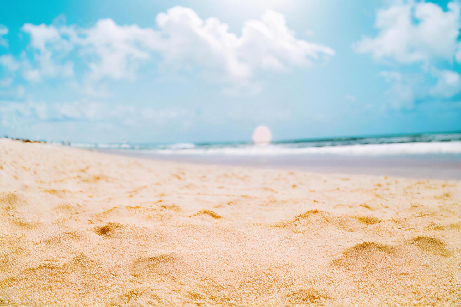 a panorama do praia, mar e céu dentro verão com ai gerado. foto