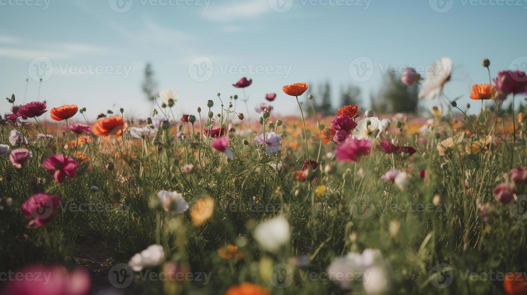 uma campo do colorida campo flores foto