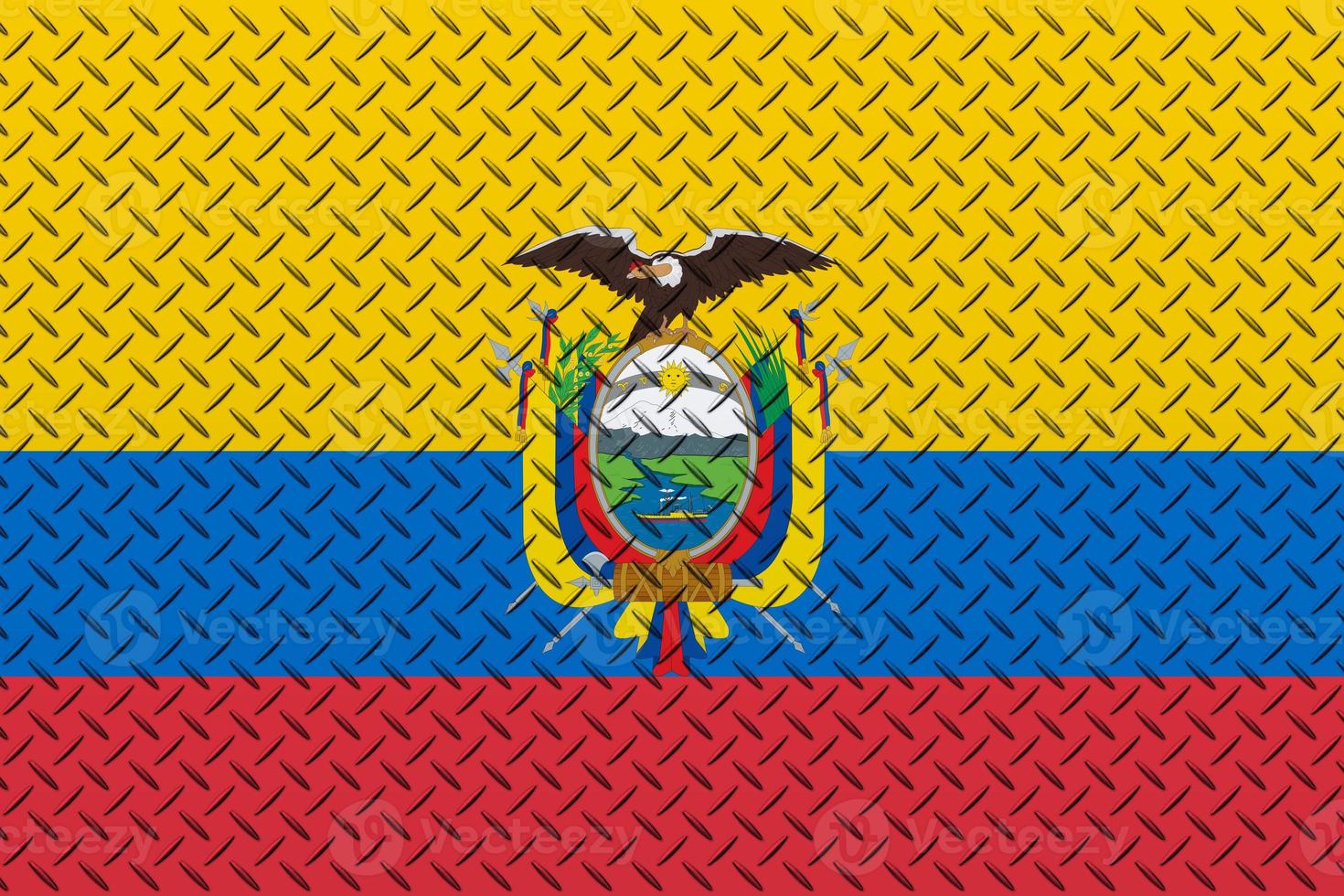 3d bandeira do Equador em uma metal foto