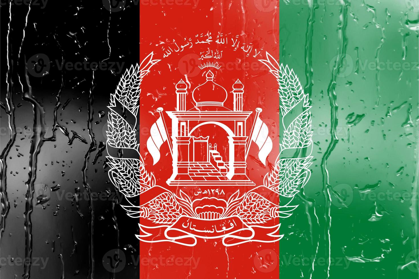 3d bandeira do Afeganistão em uma vidro foto