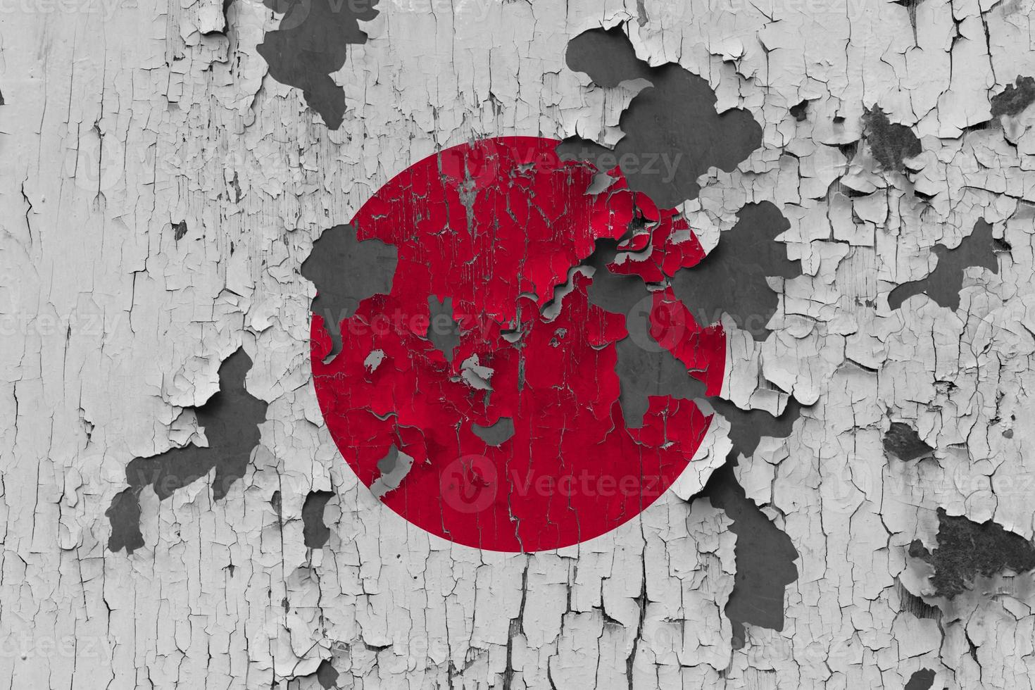 3d bandeira do Japão em pedra parede foto