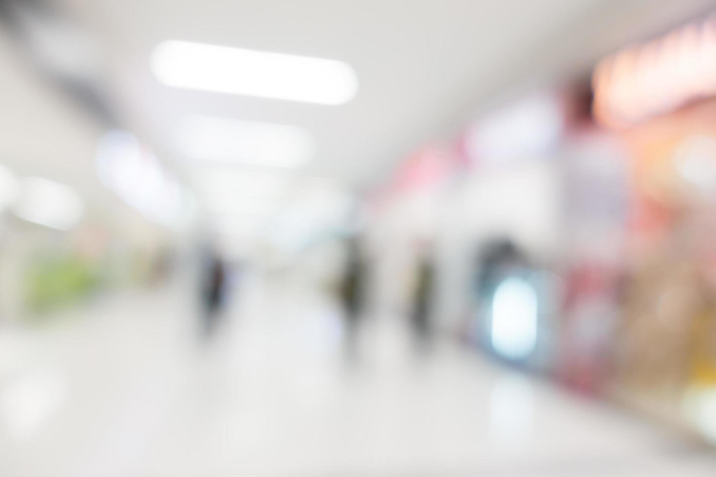 centro comercial desfocado e interior de loja de varejo para o fundo foto