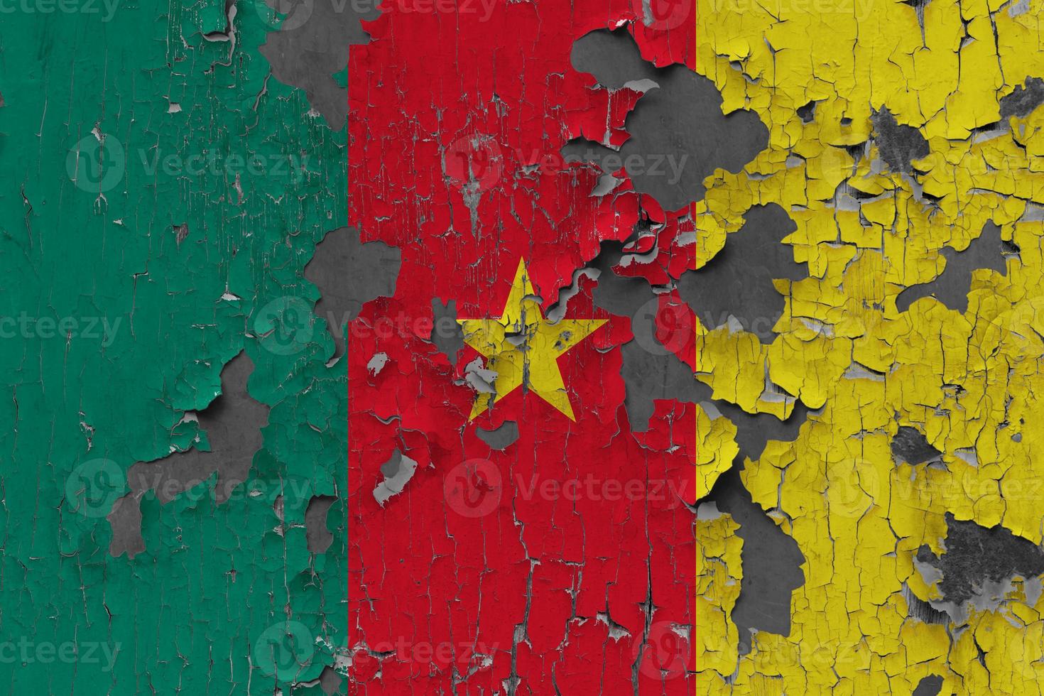 3d bandeira do Camarões em pedra parede foto