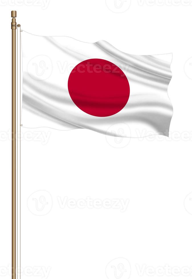 3d bandeira do Japão em uma pilar foto