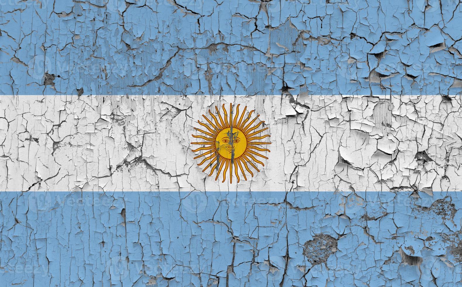 3d bandeira do Argentina em pedra parede foto