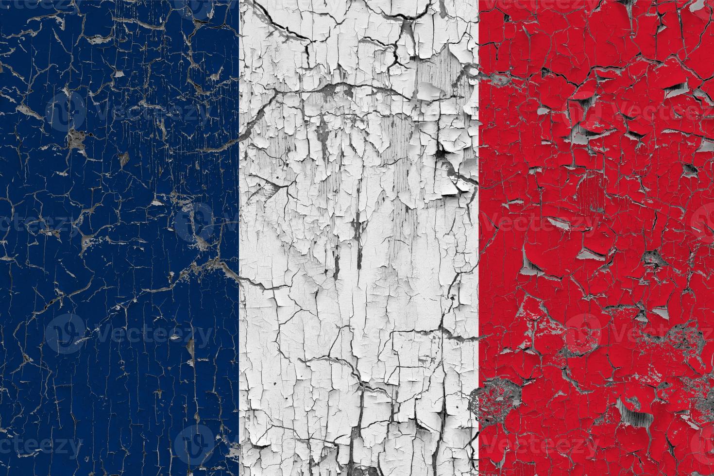 3d bandeira do França em pedra parede foto
