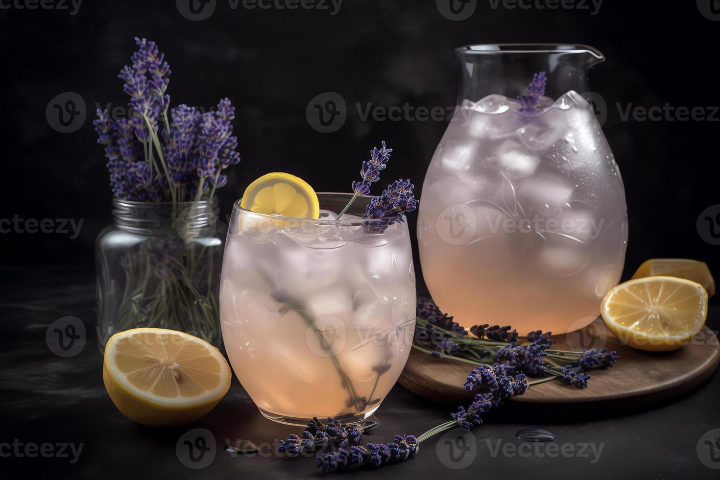 lavanda limonada com gelo. ai gerado foto