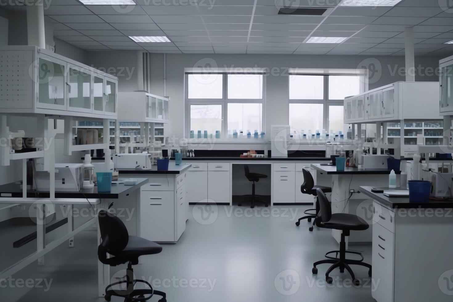 moderno laboratório interior para química testes. ai gerado foto