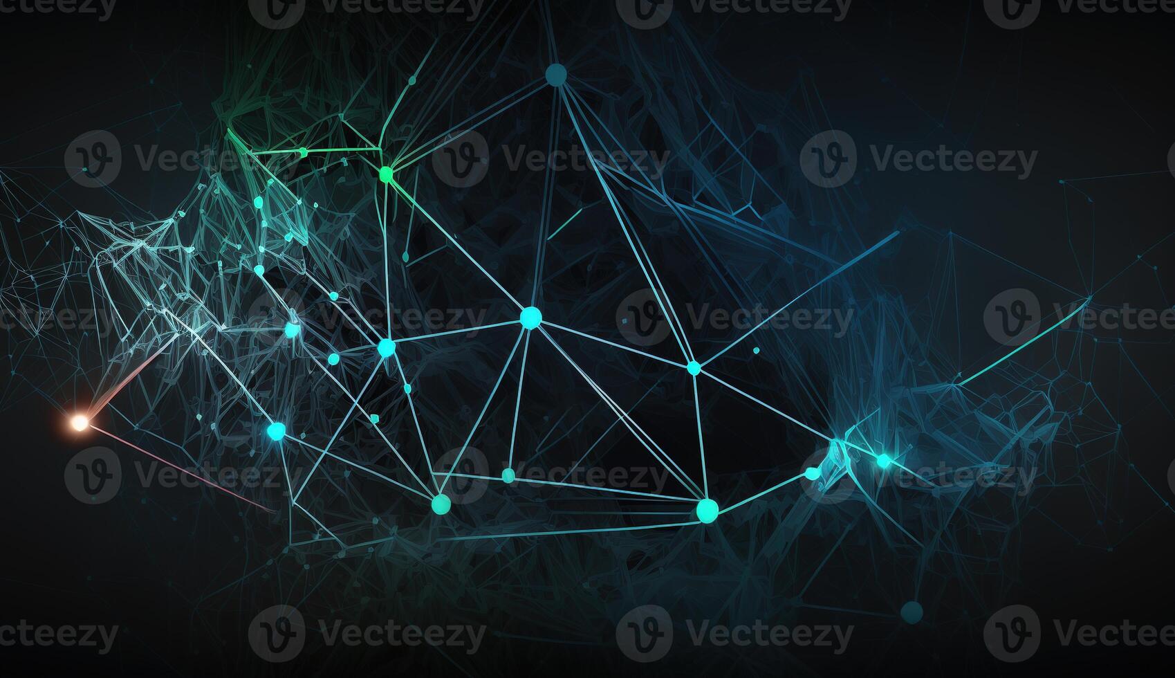 geométrico gráfico fundo molécula e comunicação. conectado linhas com pontos. ai gerado. foto