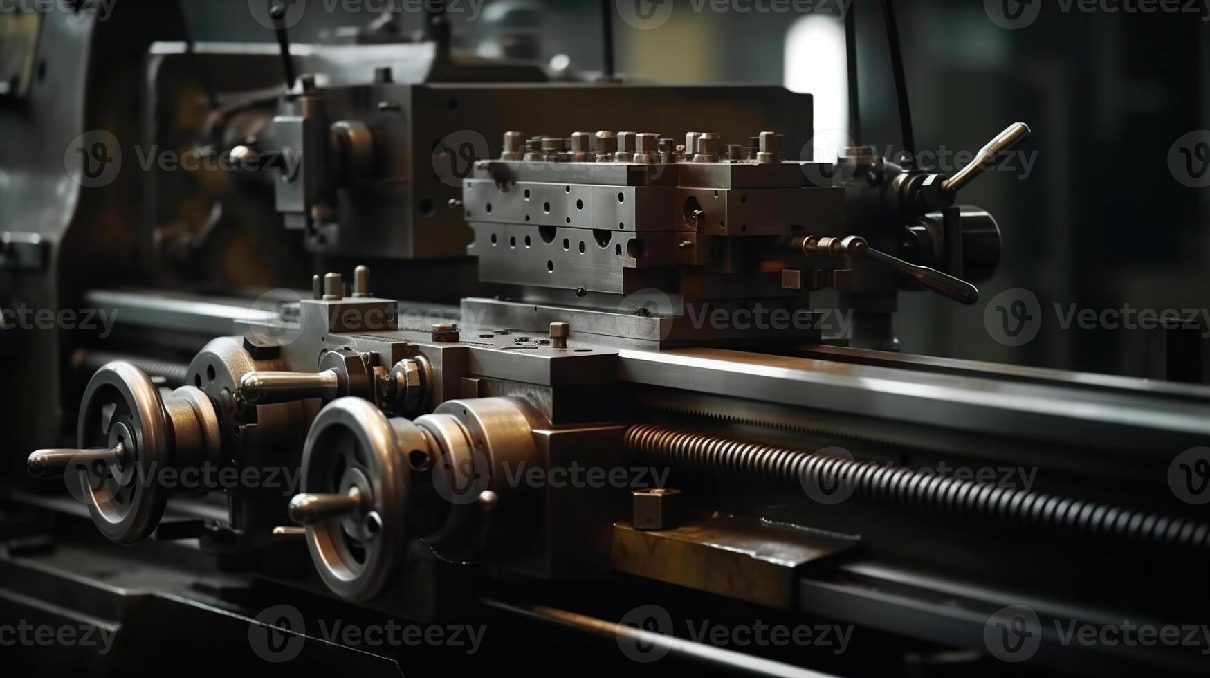 corte máquina dentro metal área de trabalho, ai gerado imagem foto