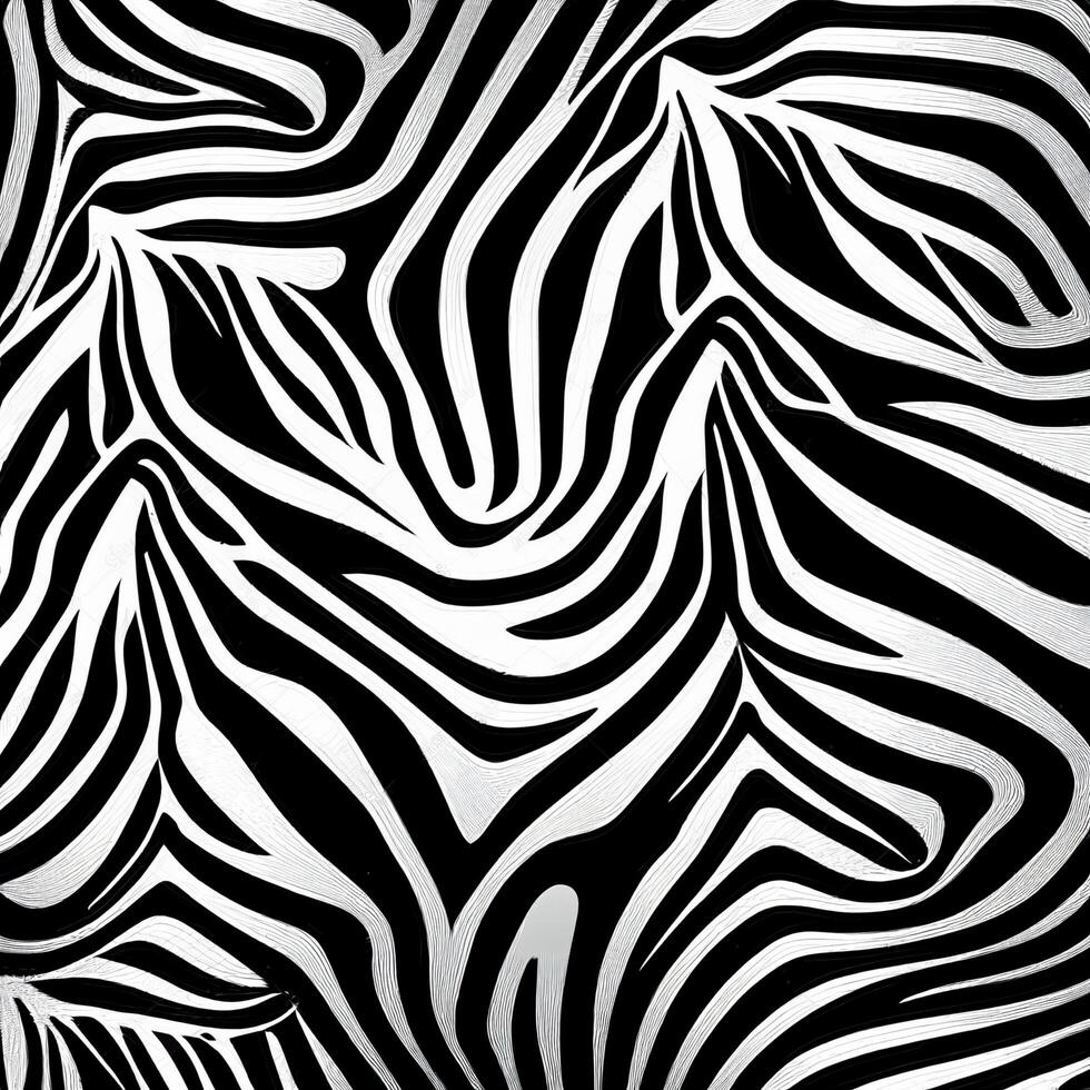 fechar acima do uma Preto e branco zebra padronizar. generativo ai. foto