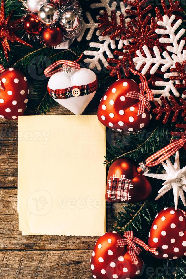 em branco papel e Natal decoração foto