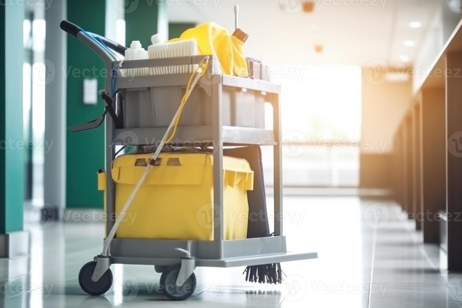 escritório limpeza ferramenta carrinho. gerar ai foto