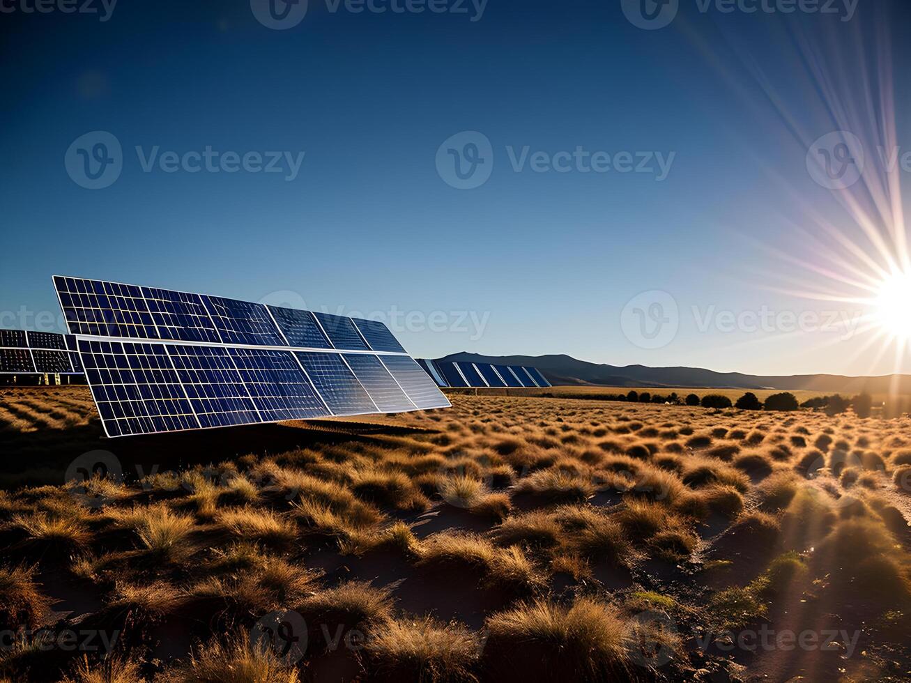tecnologia solar célula, alternativo fonte do eletricidade. conceito do sustentável Recursos e renovável energia. generativo ai. foto