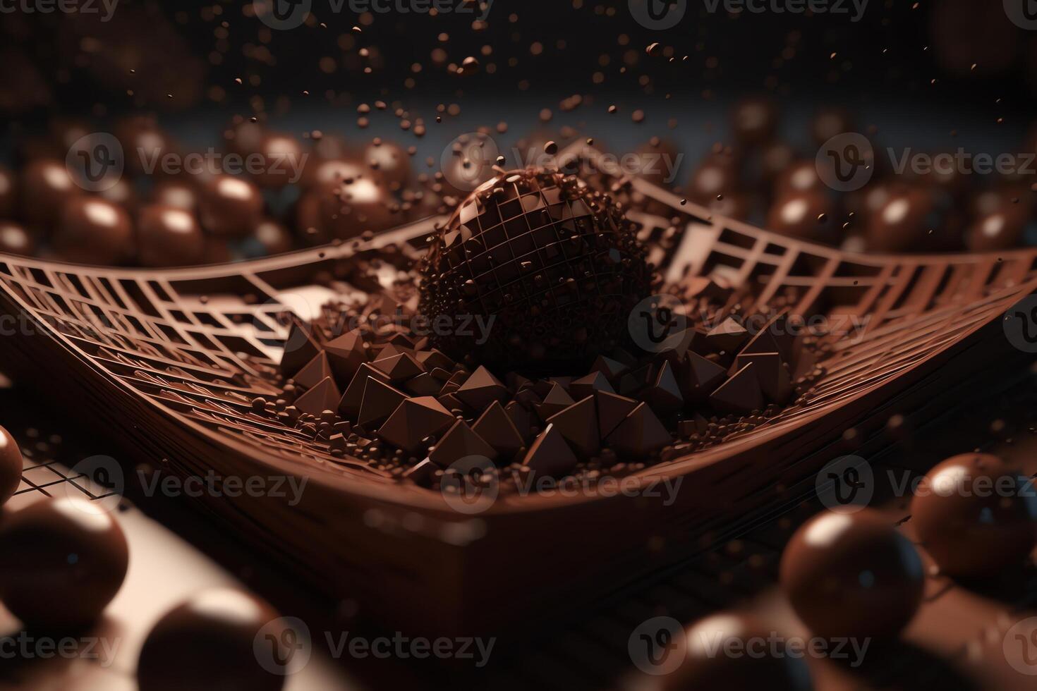 chocolate e 3d visuais. ai gerado foto